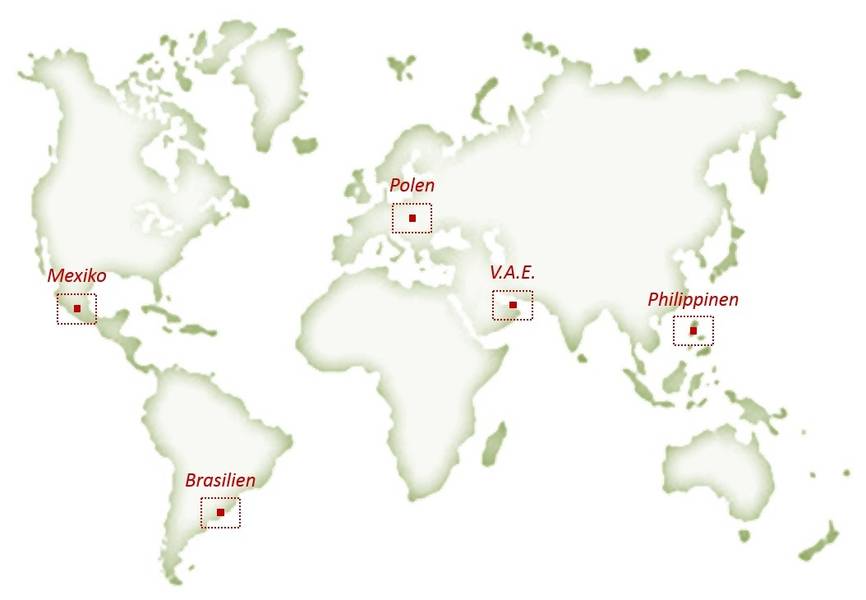 Karte der Aufträge im Ausland (de)