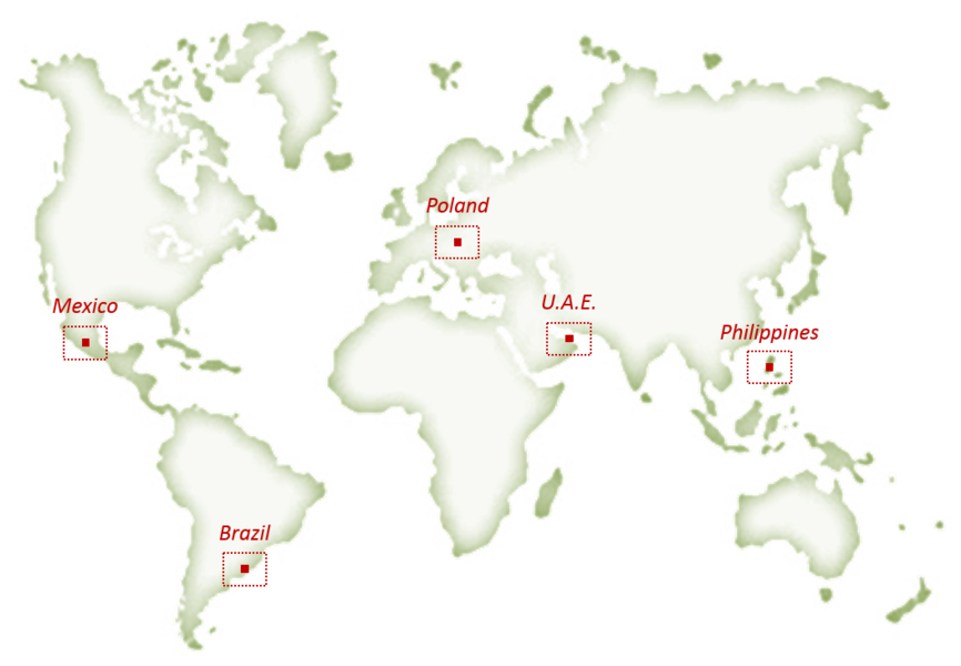 Karte der Aufträge im Ausland (en)